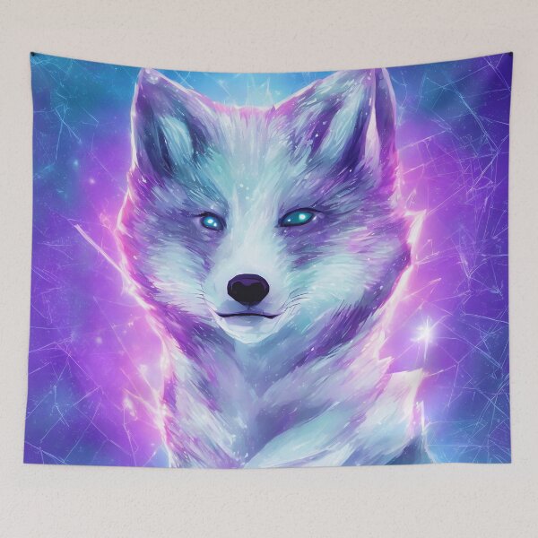 Item preview, Cyberspace Arctic fox, detailed digital designed and sold by DrawItOnce.