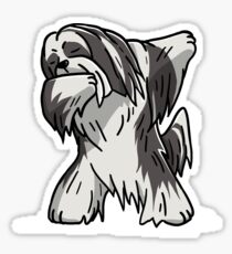 Funny Dabbing Lhasa Apso Dog Sticker
