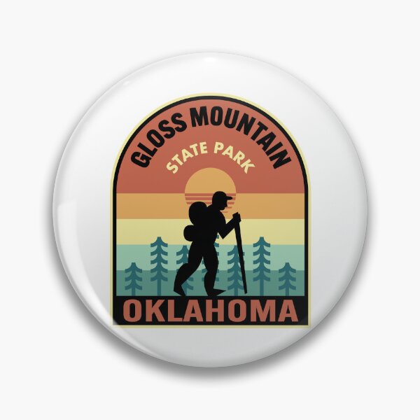 Artikelvorschau, Gloss Mountain State Park Oklahoma Retro Hiking entworfen und verkauft von HalpinDesign.