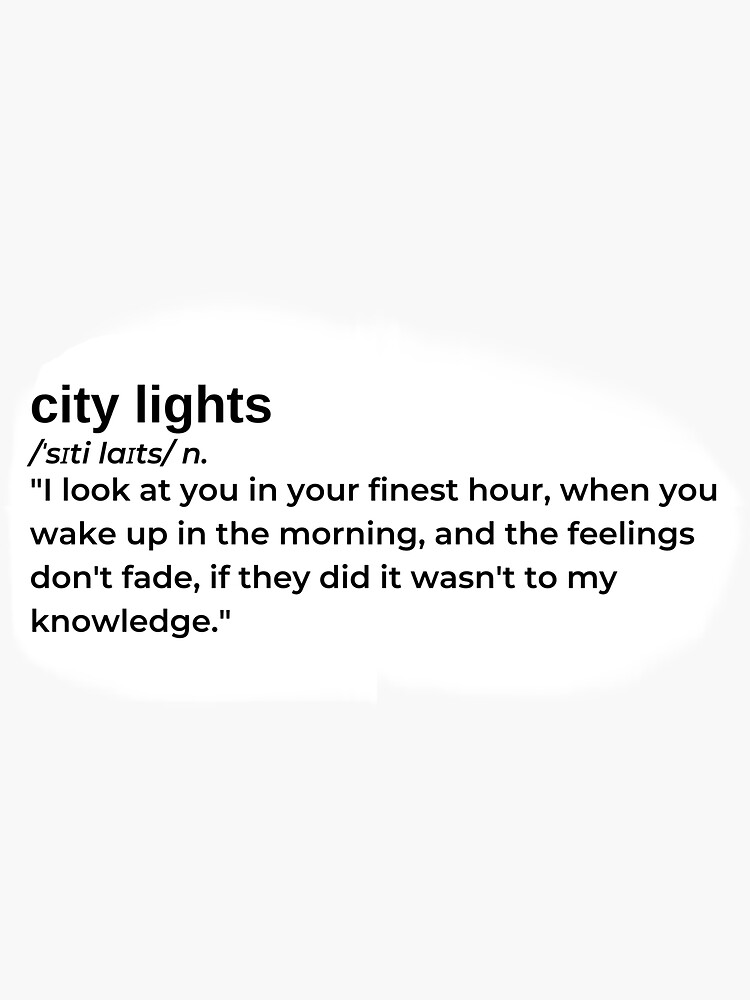 "City Lights by Brent Faiyaz" Sticker for Sale by RapLyricsStore Redbubble