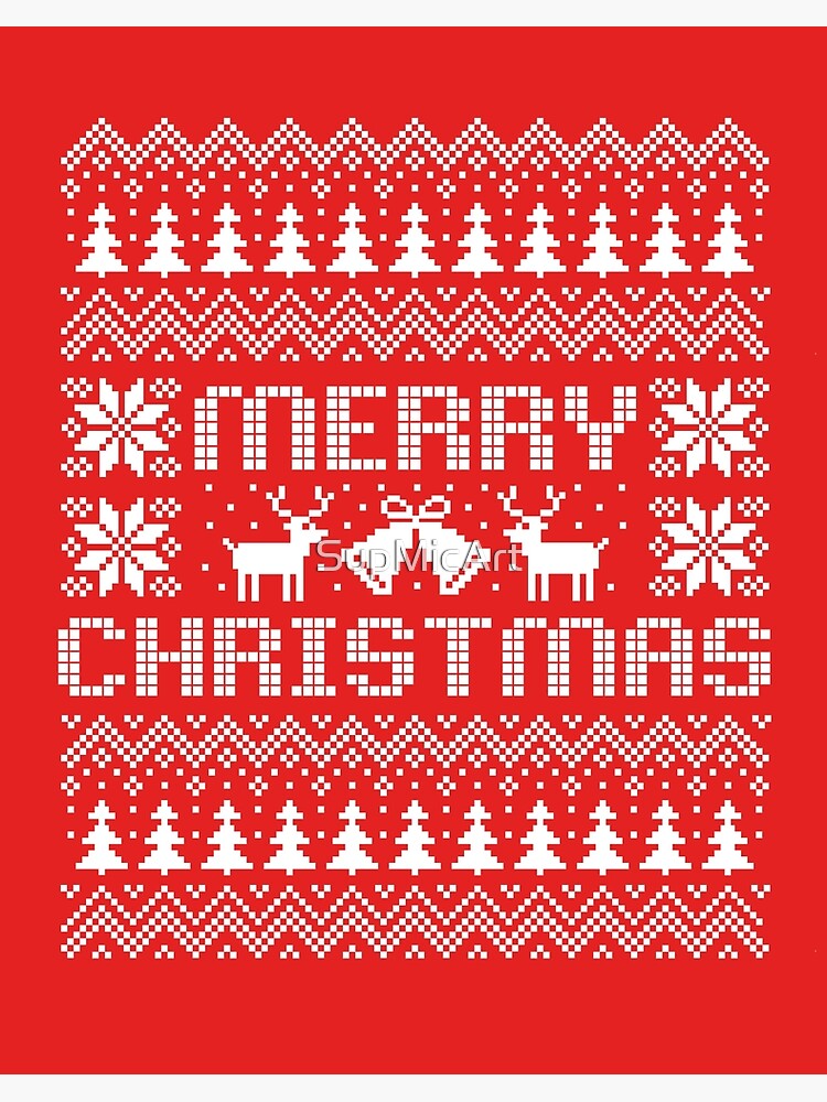 Ugly christmas sweater merry christmas Art Board Print