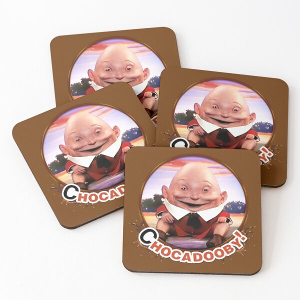 Item preview, Chocadooby! The Kinder Egg Humpty Dumpty Man  (in splat circle) - creepy cult classic 1980s Surprise Ad designed and sold by RetroTeeStudio.