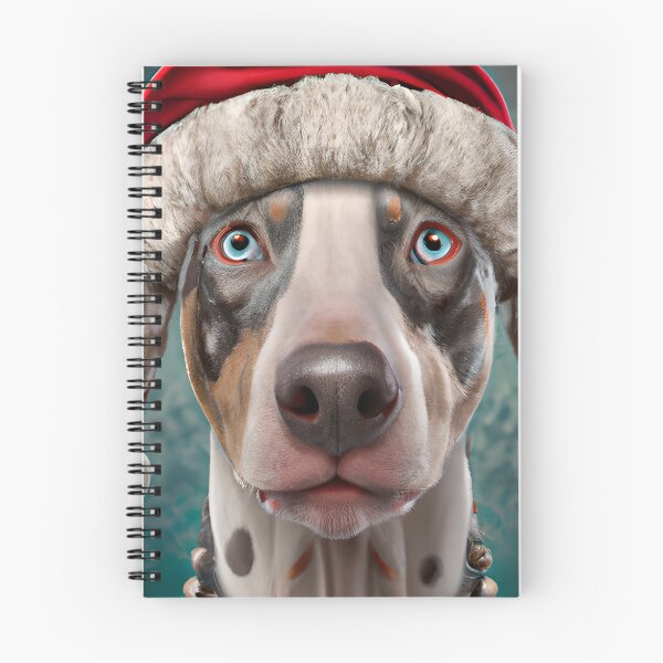 Item preview, Christmas Catahoula Leopard Dog Wearing A Santa Hat designed and sold by ZenEverAI.