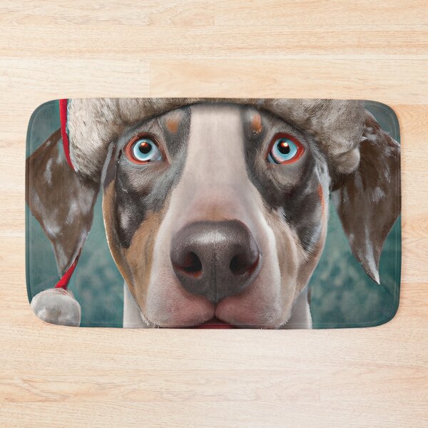 Item preview, Christmas Catahoula Leopard Dog Wearing A Santa Hat designed and sold by ZenEverAI.