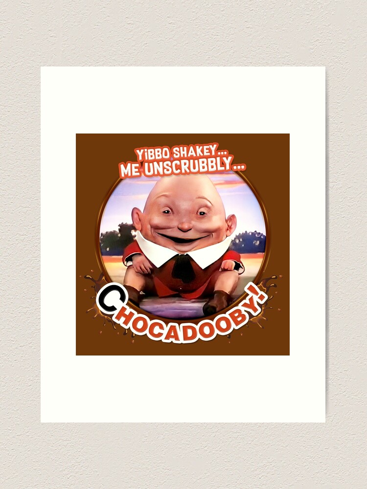 Chocadooby! ME UNSCRUBBLY. The Kinder Egg Humpty Dumpty Man (in splat  circle) - creepy cult classic 1980s Surprise Ad Art Print for Sale by  RetroTeeStudio