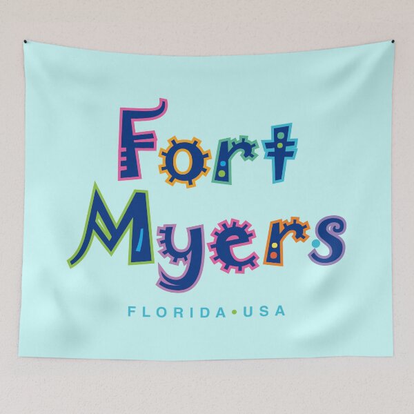 Item preview, Fort Myers Florida Tropical Typographic Design designed and sold by Futurebeachbum.
