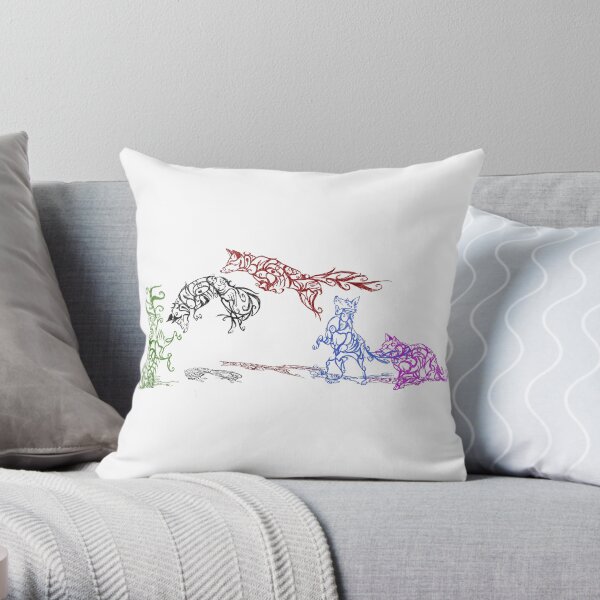The Pounce (leaping foxes in the snow) Throw Pillow