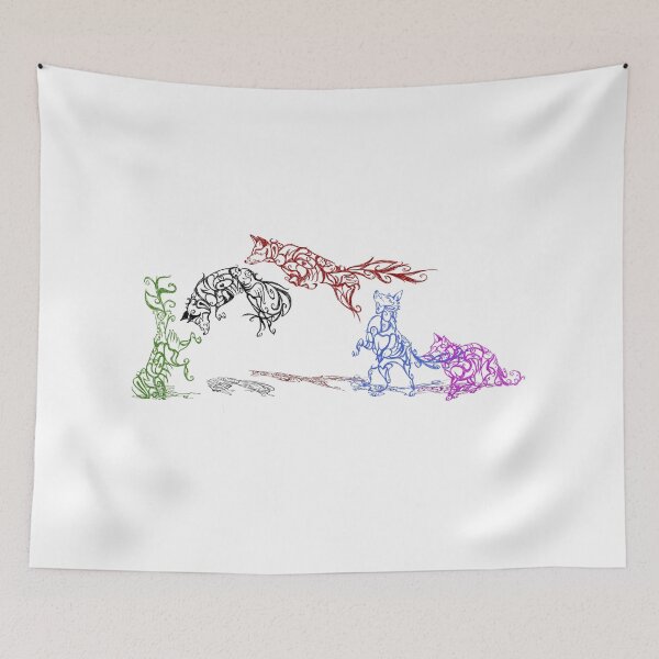 Item preview, The Pounce (leaping foxes in the snow) designed and sold by WingedFoxDesign.