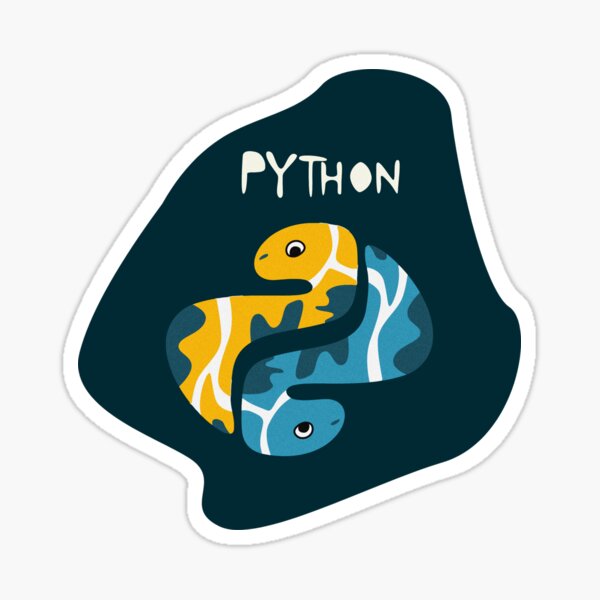 "Python Programming Language T-Shirt Design" Sticker for Sale by ...