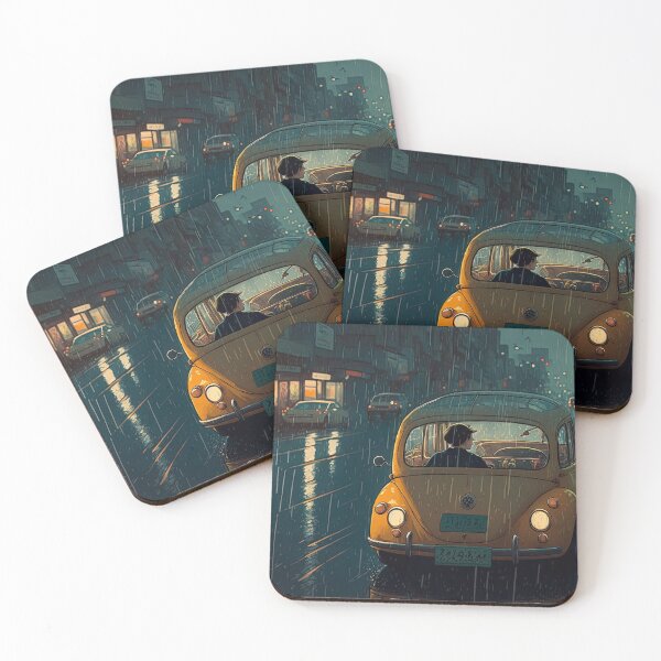 Item preview, Relaxing drive inside a yellow cab at night, in the rain in Asia designed and sold by justinasv775.