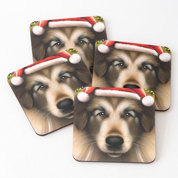 Item preview, Christmas Caucasian Shepherd Dog Wearing A Santa Hat designed and sold by ZenEverAI.