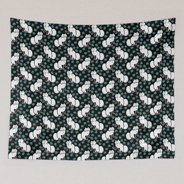 Item preview, Fox pattern in scandinavian style Black and Teal designed and sold by belettelepink.