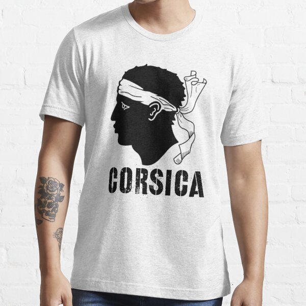 "Corsica Tête de Maure avec bandana blanc Idée Cadeau Corse" Tshirt