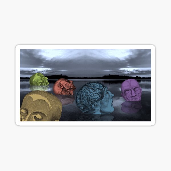Five Heads in the Lake Sticker