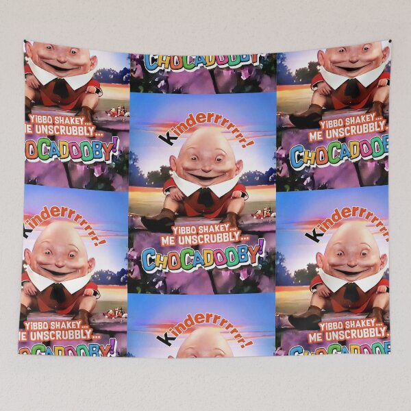 Item preview, Chocadooby The Kinder Egg Humpty Dumpty Man (WITH BACKGROUND) creepy cult classic 1980s Surprise Ad designed and sold by RetroTeeStudio.
