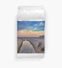 Surfside Beach Sunset Duvet Cover