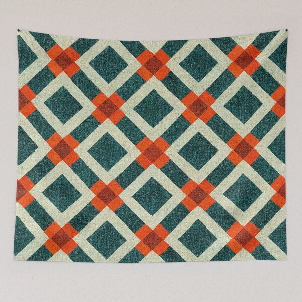 Artikelvorschau, Argyle in Blaugrün und Orange entworfen und verkauft von Patternifico.