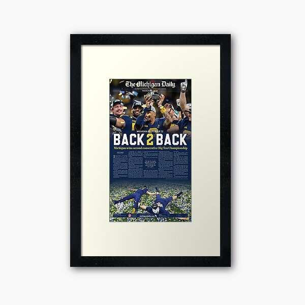 12/7 The Michigan Daily Front Cover Big Ten Champions Framed Art Print