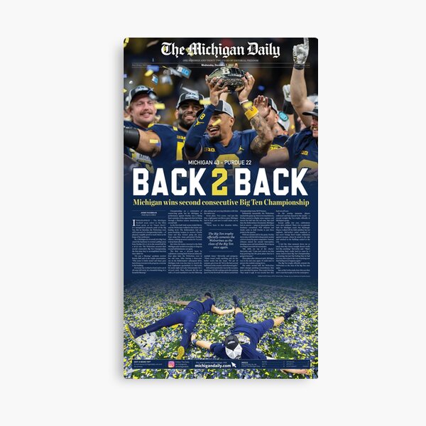 12/7 The Michigan Daily Front Cover Big Ten Champions Canvas Print
