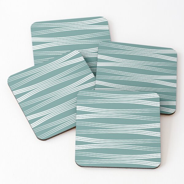Item preview, Horizontal wavy lines - turquoise designed and sold by BattaAnastasia.
