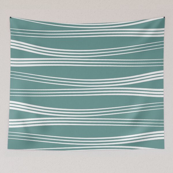 Item preview, Horizontal wavy lines - turquoise designed and sold by BattaAnastasia.