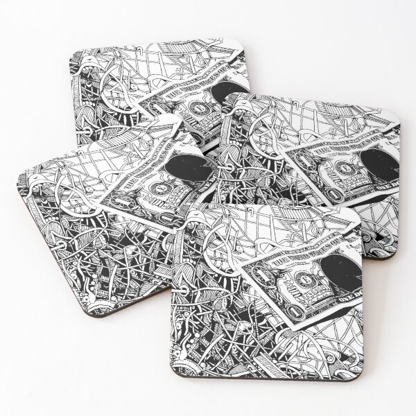 Item preview, doodle and dollar bill print designed and sold by plutocreatess.