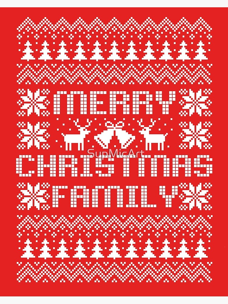 Ugly christmas sweater merry christmas family Art Board Print