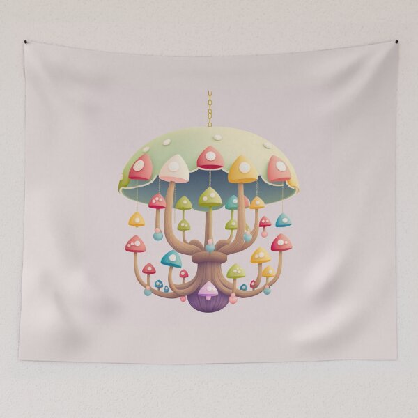 Item preview, pastel mushroom chandelier designed and sold by lysabird.
