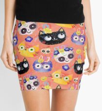 Cats and Skulls Mini Skirt