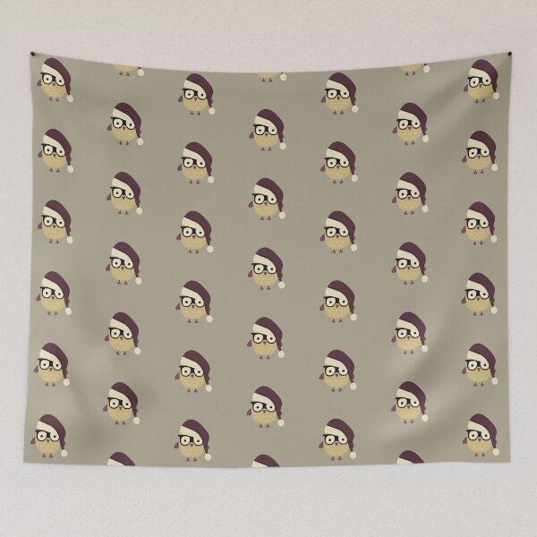 Item preview, Awesome Hipster Santa Owl Wearing Glasses designed and sold by Hedgie Designs.