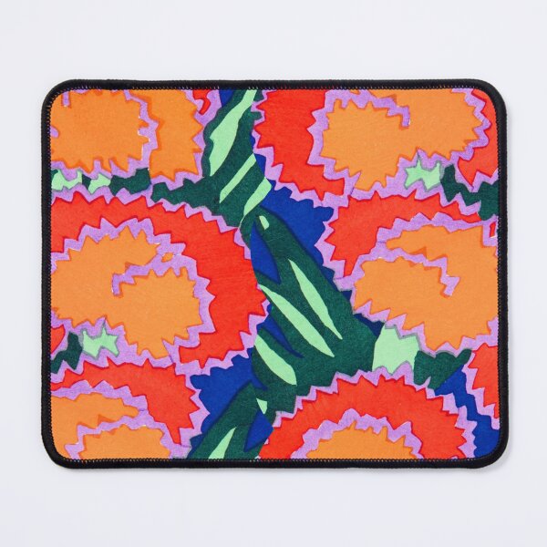 Item preview,  Art Nouveau Remix Emile Seguy Bright Orange Flowers Maximalist Style designed and sold by ShopWithLeslie.