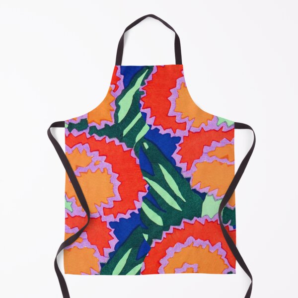 Item preview,  Art Nouveau Remix Emile Seguy Bright Orange Flowers Maximalist Style designed and sold by ShopWithLeslie.