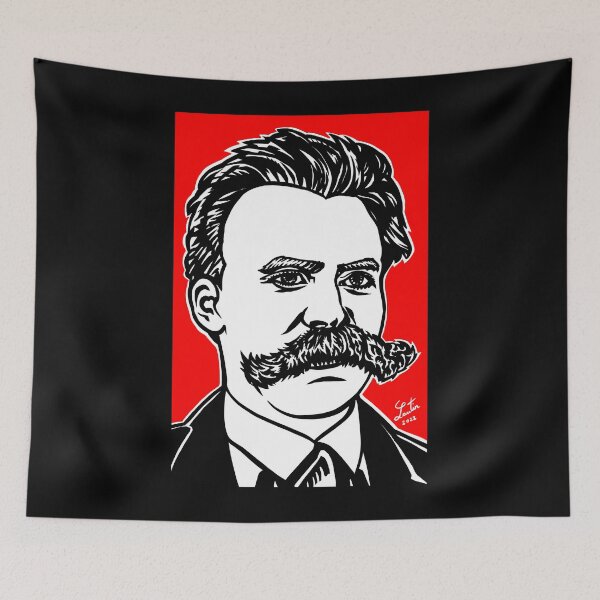 Item preview, FRIEDRICH NIETZSCHE ink and acrylic portrait designed and sold by lautir.