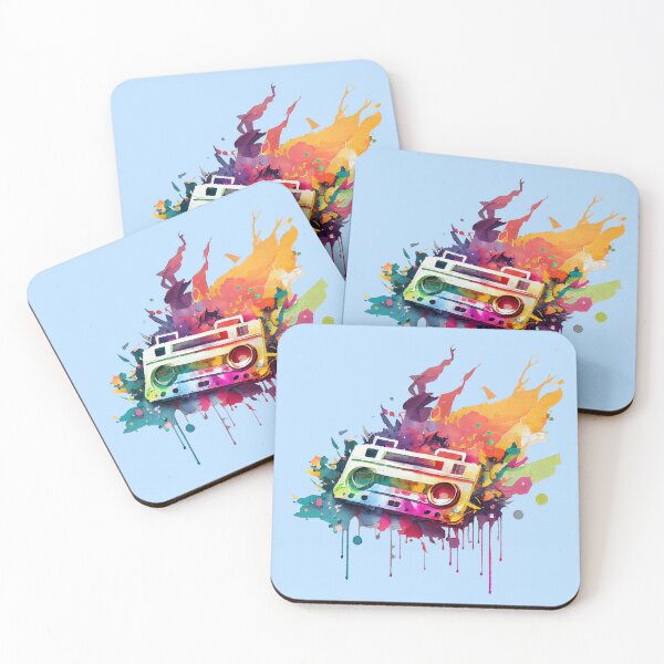 Item preview, Funky Music Tape Recorder, Watercolour Painting designed and sold by KOTOdesign.