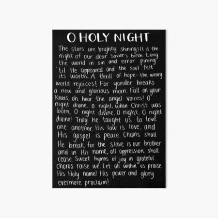 O Holy Night Handwritten Lyrics Art Board Print for Sale by EmmaMargason