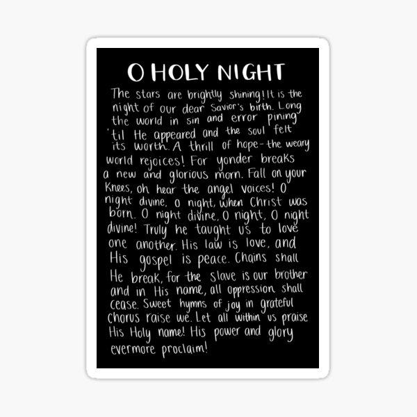 O Holy Night Handwritten Lyrics Art Board Print for Sale by EmmaMargason