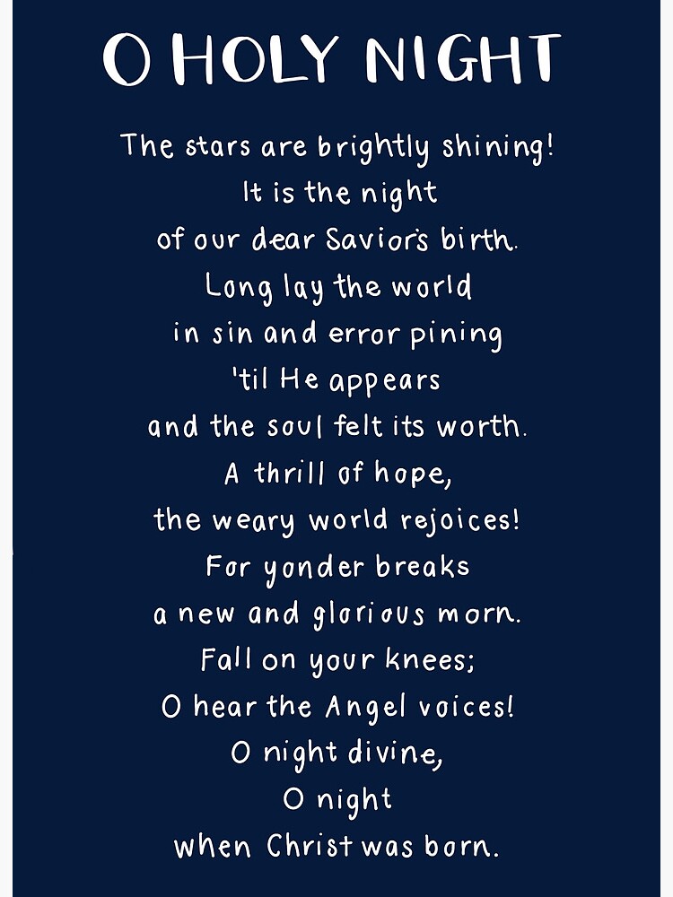 o-holy-night-handwritten-art-board-print-for-sale-by-emmamargason-redbubble for Free Printable O Holy Night Lyrics O Holy Night Handwritten