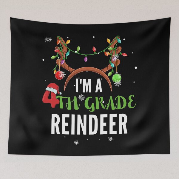 Item preview, Funny I'm 4th Grade Reindeer Christmas Pajamas For Teacher Student Kids  designed and sold by Unicorny-Design.