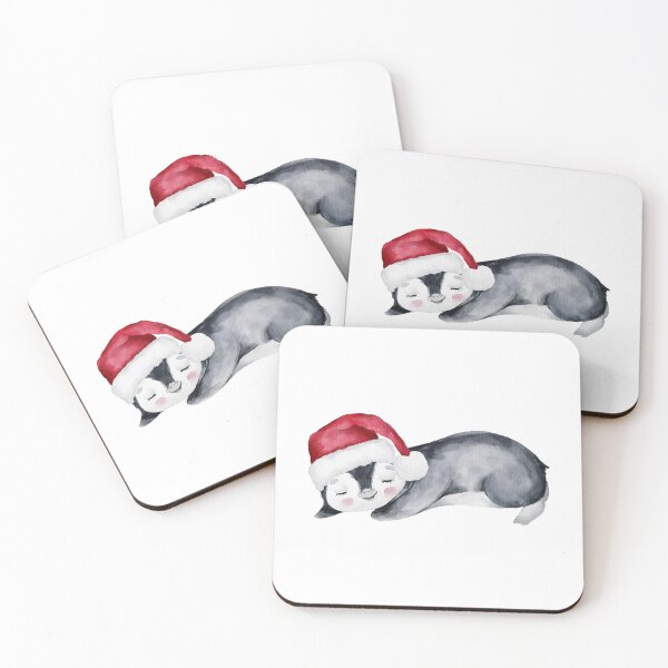 Item preview, Watercolor Sleeping Baby Christmas Penguin designed and sold by PBJArt.
