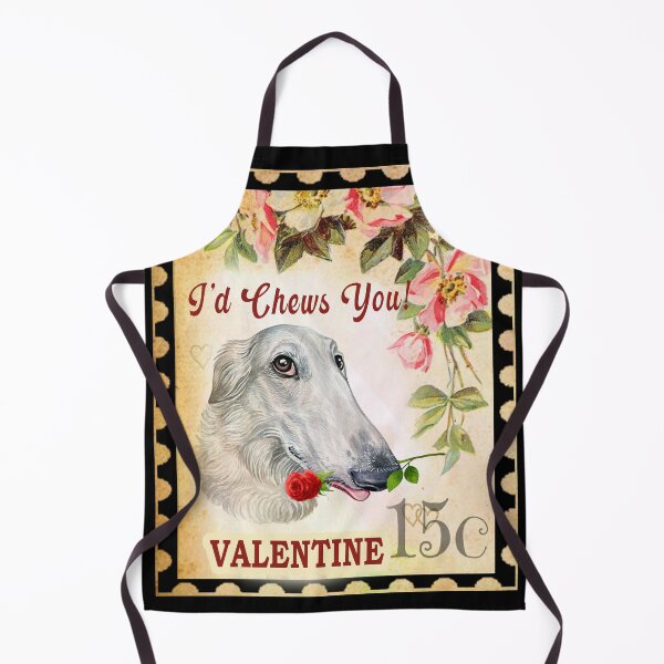 Item preview, Borzoi (Russian wolfhound) Vintage Valentine Funny Dog With Rose designed and sold by Cuddlythopia.