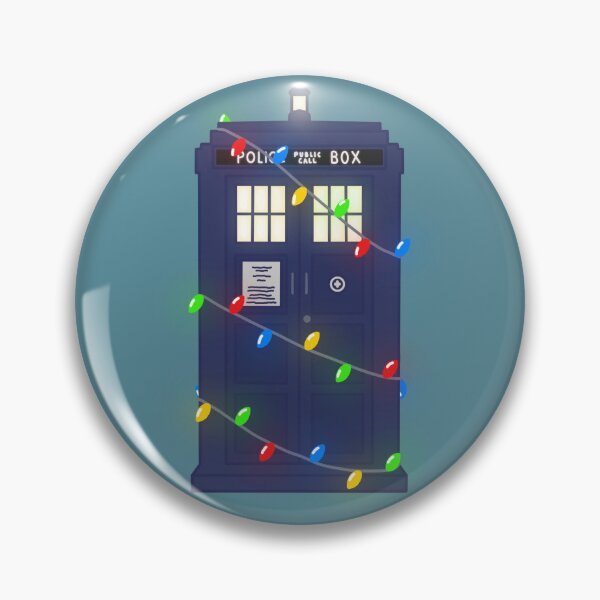 Item preview, Police Box Wrapped In Christmas Lights (teal bg, larger) designed and sold by RadiantDuat.