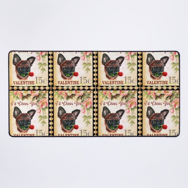 Item preview, Brussels griffon Vintage Valentine Funny Dog With Rose designed and sold by Cuddlythopia.