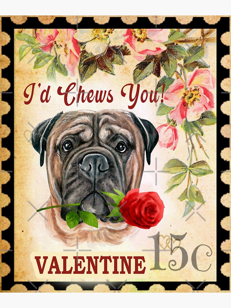 Bullmastiff Valentines Day Dog Love Fingerprint T-Shirt Bullmastiff Valentines Day Dog Love Fingerprint T-Shirt