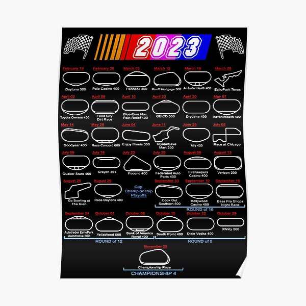 "Schedule Nascar Cup Series 2023" Poster for Sale by ideasfinder