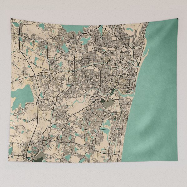Item preview, Chennai City Map of Tamil Nadu, India - Vintage designed and sold by deMAP.