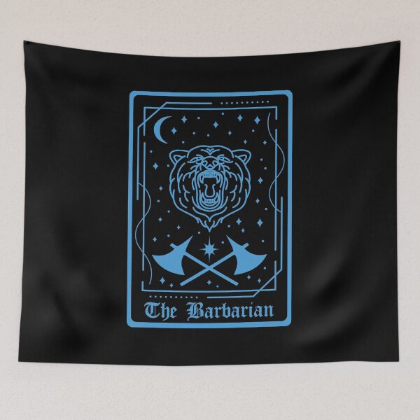 Item preview, D&D Barbarian Class Tarot Card designed and sold by sunburstrpg.