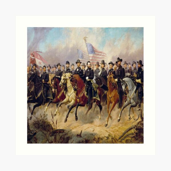 "American Civil War General Grant and His Generals Art Print Design