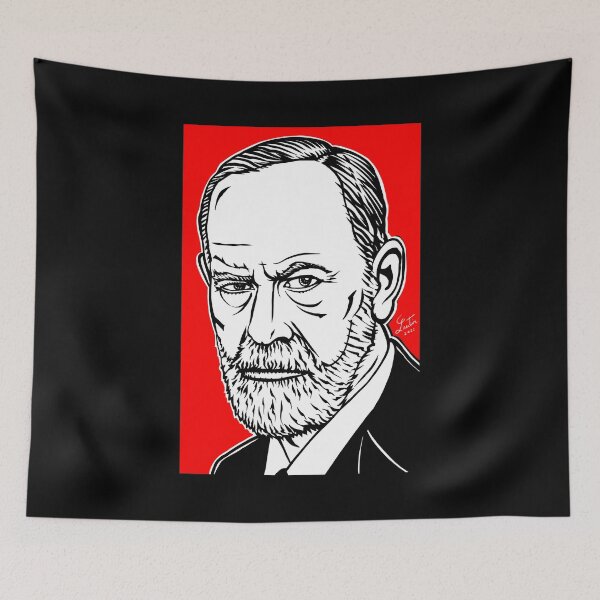 Item preview, SIGMUND FREUD ink and acrylic portrait designed and sold by lautir.