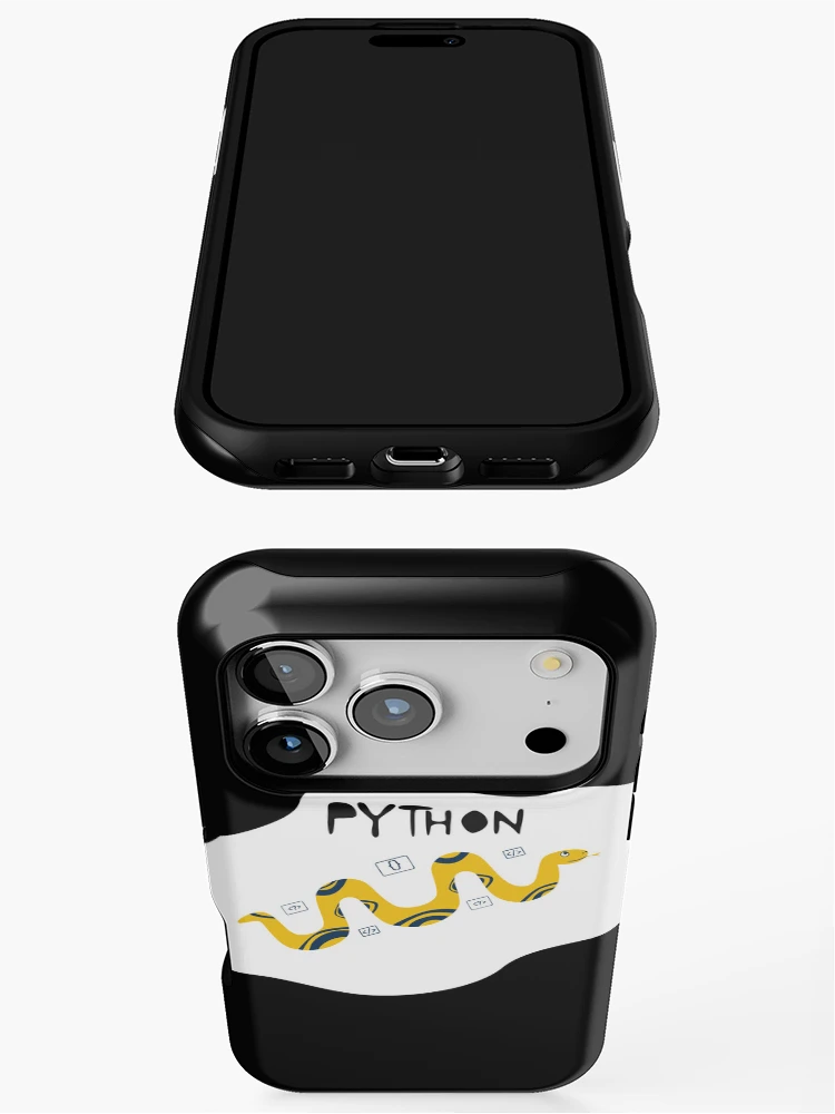 Thumbnail 3 of 4, iPhone Case, Python Programming Language T-Shirt Design designed and sold by deepakrode7.