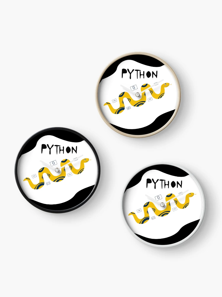 Thumbnail 3 of 4, Clock, Python Programming Language T-Shirt Design designed and sold by deepakrode7.